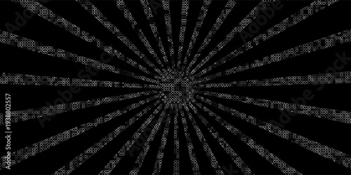 Abstract black and white painted kaleidoscopic background. Futuristic psychedelic hypnotic grunge backdrop pattern with texture. Ethnic floral ornamental mandala. Vintage geometric vector overlay