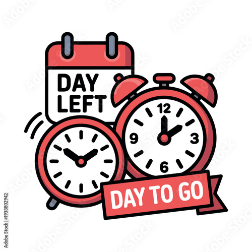 A cartoon illustration of clocks and a calendar counting down to a deadline