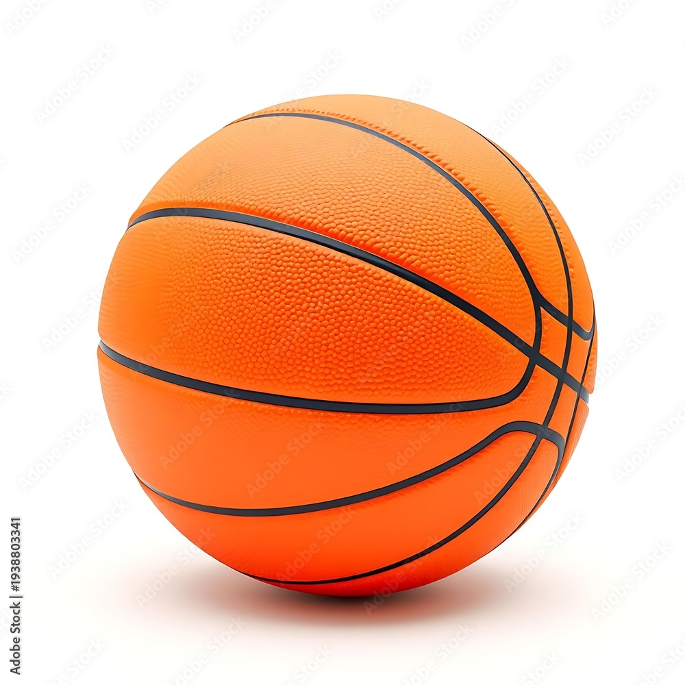 Fototapeta premium Basketball ball on white background, orange leather sports equipment close-up, professional game concept, athletic competition photography for sports marketing fitness training digital content