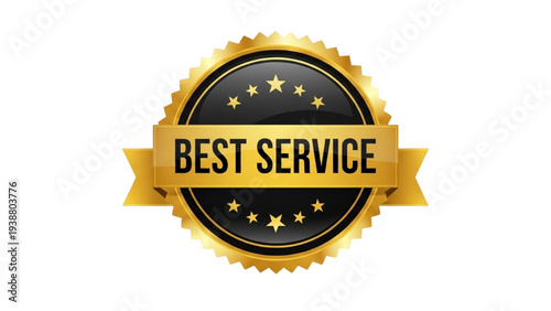 Best service guarantee vector seal, quality award badge for customer satisfaction and excellence certification
