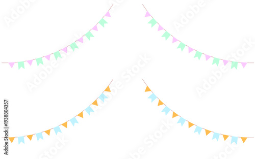 パステルカラーのガーランドフレーム、飾りセット。