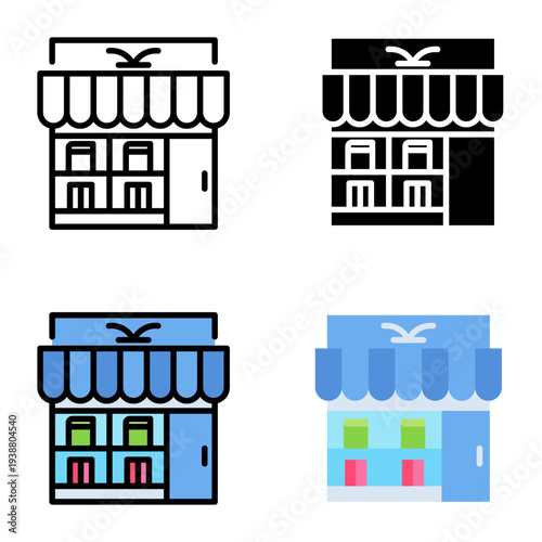 book store icon collection of various styles for design branding, print and digital media