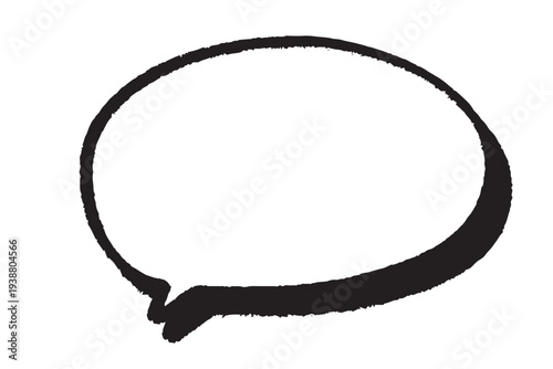 手描きのラフな吹き出し　影ありのクレヨンタッチ