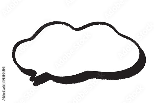 手描きのラフな吹き出し　影ありのクレヨンタッチ