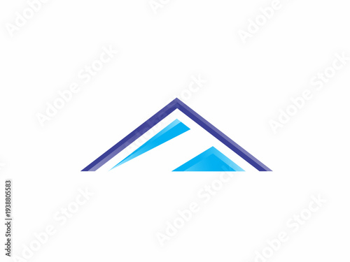 Abstract Blue Geometric Mountain Peak Logo Design Representing Growth Achievement and Professional Success Excellence
