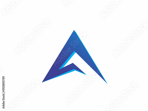 Modern Blue Stylized Letter A Vector Logo Design Concept with Sharp Geometric Lines and Professional Gradient Finish