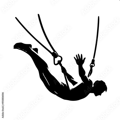 Extreme Bungee Dive Action Sport Silhouette