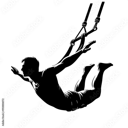Adrenaline Thrill Bungee Jump Concept Silhouette