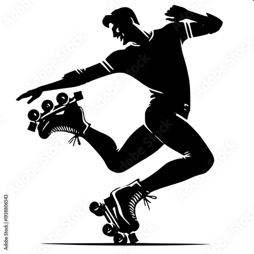 Classic Roller Skate Urban Leisure Concept Silhouette