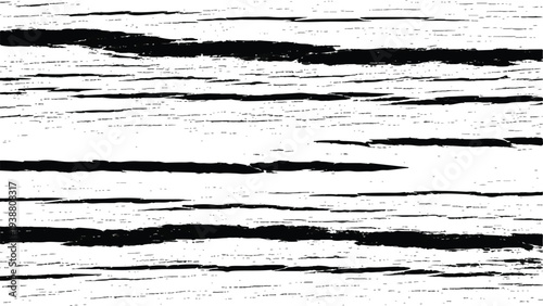 Scratch grunge texture abstract background with bold horizontal black streaks on white, ideal for distressed overlay and poster design.
