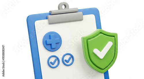 Medical Clipboard with Shield and Checkmarks