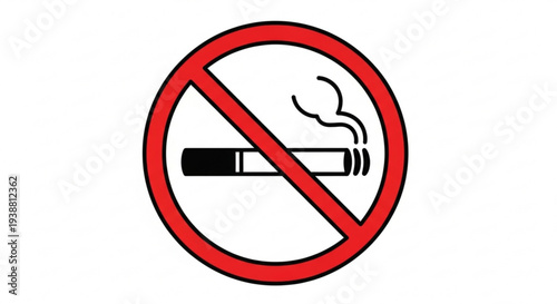 No smoking sign with red circle and line through cigarette