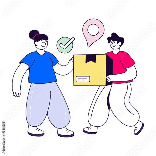 Modern design illustration of parcel tracking 