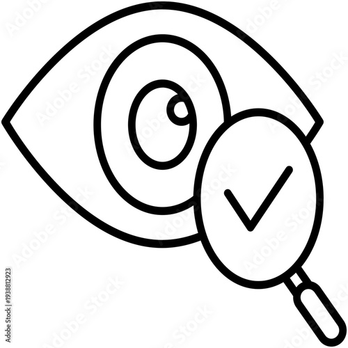 Eye Exam Icon, Screening Health Condition Symbol Vector Stock Illustration, Line Icon Style Design.
