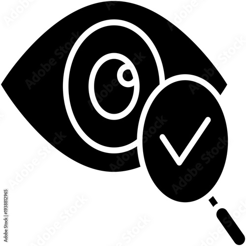 Eye Exam Icon, Screening Health Condition Symbol Vector Stock Illustration, Solid Icon Style Design.