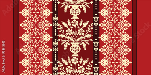 Ethnic Motifs Ikat floral paisley embroidery floral. ikat Saree Sarong oriental pattern traditional.Ikat embroidery style abstract embroidery design for texture,fabric,clothing,wrapping,decoration