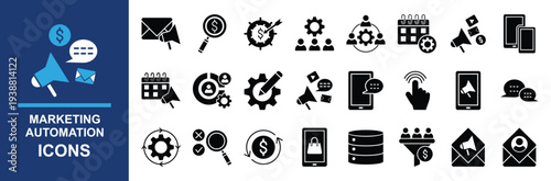  marketing automation icons set