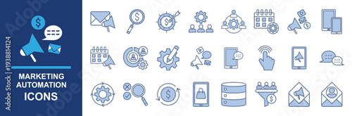  marketing automation icons set