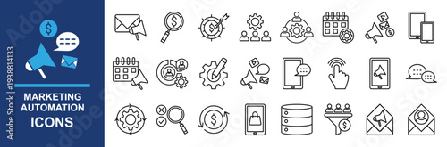  marketing automation icons set