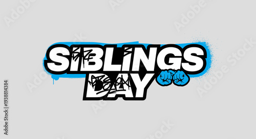 Siblings Day Logo Design with Typography.
