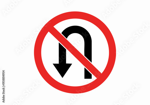 Free Download No U Turn Traffic Prohibition Sign Road Rule Symbol - GFXLoad
