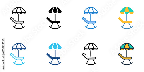 Retirement icons set multiple style collection. Editable stroke 

