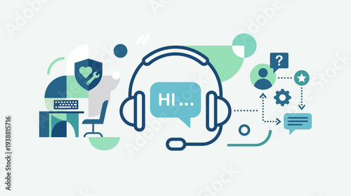 Customer Support Service Minimal Vector Illustration