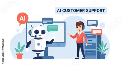 Robot and Human Interaction with AI Support.