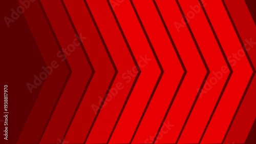 A rich dark red background with three overlapping bright red chevron shapes pointing to the right, conveying a sense of speed, power, and forward momentum