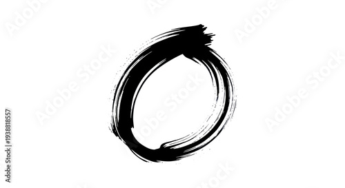 Hand-drawn black ink circle on white background, a symbol of minimalism and balance.