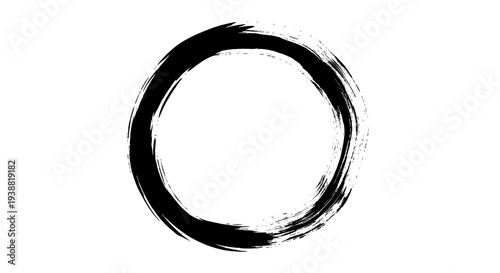 Hand-painted black enso circle representing enlightenment and the universe.