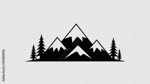 Pine trees silhouettes. Evergreen coniferous forest silhouette, nature spruce tree park, forest landscape