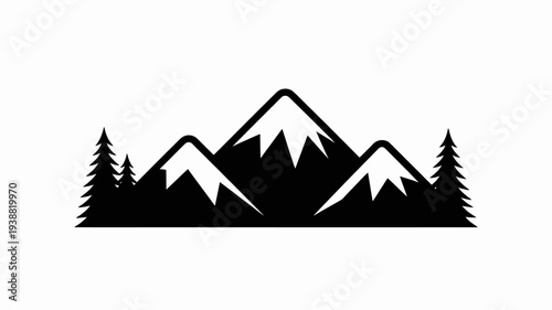 Pine trees silhouettes. Evergreen coniferous forest silhouette, nature spruce tree park, forest landscape