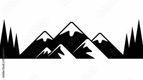 Pine trees silhouettes. Evergreen coniferous forest silhouette, nature spruce tree park, forest landscape