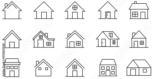 Home Icons , Monoline Series stock illustration
House, Icon Symbol, Residential Building, Vector, Symbol
