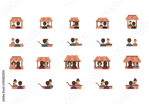 Food Vendor Illustration Icon