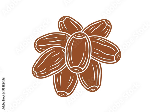 Cluster of Ripe Dates Illustration.