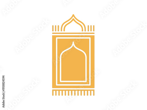 Islamic prayer rug with traditional arch design.