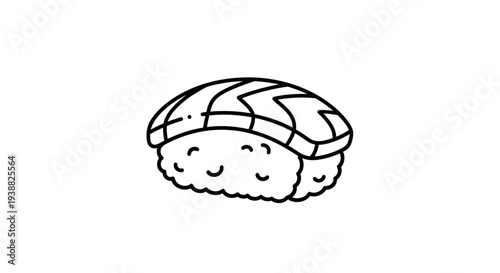 Sushi roll with rice and seaweed.