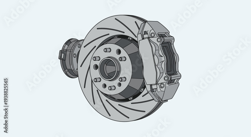 Close up of car brake rotor.