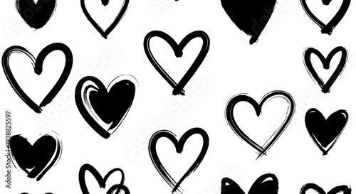 Collection of Hand Drawn Heart Illustrations in Various Styles.