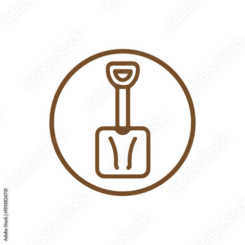 Minimalist Brown Shovel Icon For Gardening And Construction Projects