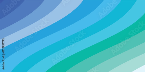 Abstract Wavy Blue and Green Gradient Lines Background.