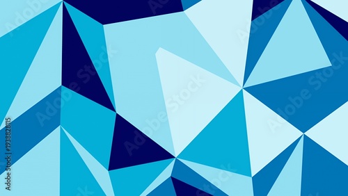 Abstract Blue Geometric Pattern with Triangles and Polygons Design