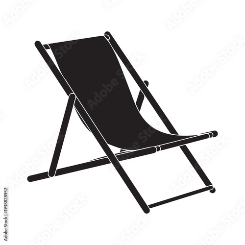 The seat for sunbathing on the beach .Summer rest single icon in black style vector symbol stock illustration.