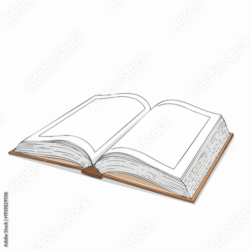 An open book with blank pages ready for writing.