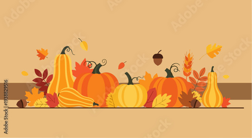 Autumn Harvest Pumpkins and Gourds Arrangement.