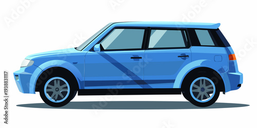 A light blue suv vehicle is depicted in a flat vector style