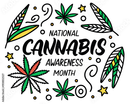 Cannabis Awareness Month Vector, Education and Public Awareness Illustration