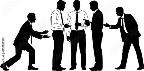 Business executives engaged in a serious negotiation process